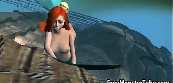  3D Ariel from the Little Mermaid gets fucked hard-high 1